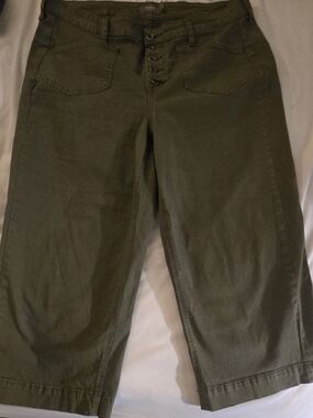 Olive Green Wide Leg Capis